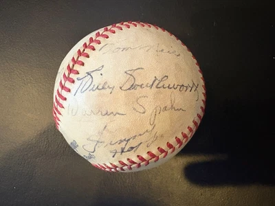 Handsigned 1947 Boston Braves TEAM baseball 15sigs Warren Spahn Billy Southworth - Image 1 of 4