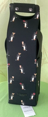 COACH WINE CARRIER WITH PENGUIN PRINT:NWT  BLACK/MULTI  CCP89 - Image 1 of 4