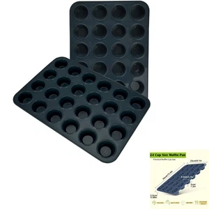 Silikon Muffinform, 2 Stück, Mini Muffinbackform, ofenfest, antihaft, 24 Bech... - Bild 1 von 2