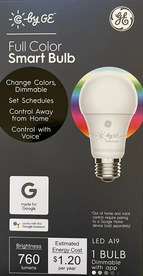 C by GE 60-Watt Full Color Smart A19 LED Light Bulb w/Standard Medium Base - Image 1 of 1