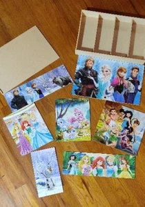 Cardinal Disney Frozen Princess Puzzles 7 Wood Puzzles In One & Storage - Picture 1 of 10