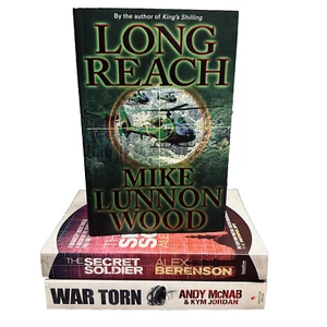 Military War Fiction Book Bundle Lot Paperback x3 Long Reach The Secret Soldier - Picture 1 of 20