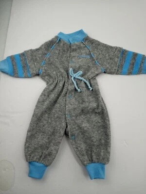 Винтажный детский наряд для игровой школы из полиэстера махровой ткани синий и серый 0-6 месяцев - Изображение 1 из 4