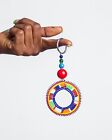 Handmade In Kenya Multi-colored African Maasai Beaded Unisex Keychain Keyring