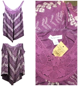 Cami tank S Lace Hanky Nwt ASO Bella swan Elena Gilbert babydoll Purple Y2k 2010 - Picture 1 of 9
