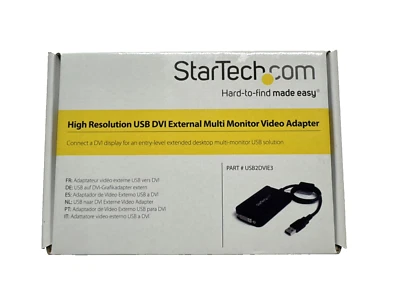 Startech High Resolution USB DVI Multi Monitor Video Adapter USB2DVIE3  NEW - Image 1 of 4