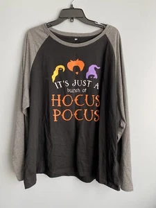 It’s Just A Bunch Of Hocus Pocus Halloween T Shirt Tee Long Sleeve Womens 3XL - Picture 1 of 2