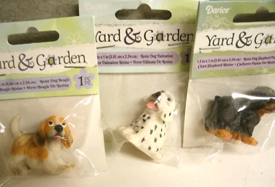 Casa de muñecas miniatura hadas jardín conjunto de 3 perros cachorros - 2" Foto 1 de 4