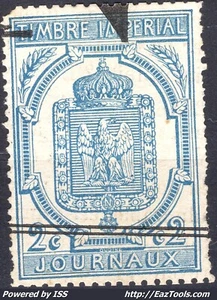 FRANCE TIMBRE POUR JOURNAUX 2c BLEU N° 8 AVEC OBLITERATION TYPOGRAPHIQUE A VOIR - Picture 1 of 2