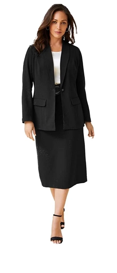 Traje Jessica London negro talla grande 32 W Foto 1 de 2