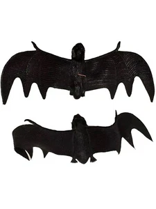 2 pipistrelli di gomma vintage Halloween decorazione spettrale divertente - Foto 1 di 7