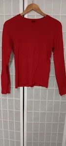Vintage Y2K Gap Long Sleeve Tee Red Crewneck Casual Stretch Cotton Size M - Picture 1 of 2