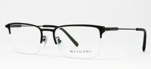 Bulgari Eyeglasses Men's Half Rim Matte Black Metal Frame 55mm BV1096-128 NEW! - Picture 1 of 5