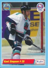 2000-01 UK Sekonda Superleague Sheffield Steelers #29 KENT SIMPSON