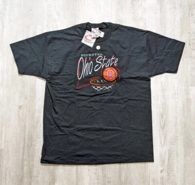 Новая из старых запасов винтажная баскетбольная футболка 90-х Ohio State Buckeyes с вышивкой сделано в США L - Изображение 1 из 4