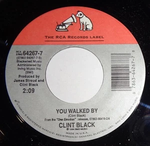 Clint Black 45 RPM Record - You Walked By / Wherever You Go C12 - Picture 1 of 2