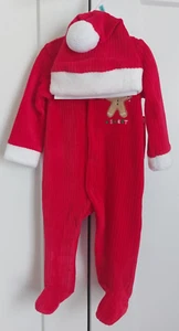 Baby Starters 2 PC Gingerbread Merry & Sweet Red Christmas Footie/Sleeper set - Picture 1 of 5