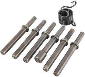 7Pcs Pneumatic Air Rivet Hammer Bit Spring Set Heavy Duty Smoothing Shank Chisel - Picture 1 of 9