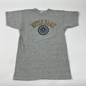 Vintage Champion Notre Dame Tee Shirt Large 80’s Gray Short Sleeve College