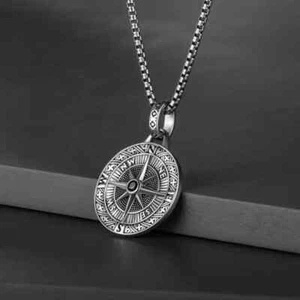 Compass Pendant Men's Necklace Fashion Retro Urban Pendant - Picture 1 of 4