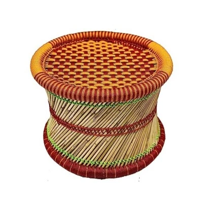 Nupremo® Handmade Finest Bamboo Indoor/Garden Stool, Muddi Red, Orange Set of 1 - Image 1 of 3