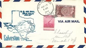 First Airmail Flight Cover Galveston TX May 27 1948 AAMC#82NW22 - Picture 1 of 1