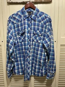 Elixir Pearl Snap Shirt Long Sleeve Men’s XL Red/white/bule Plaid - Picture 1 of 7