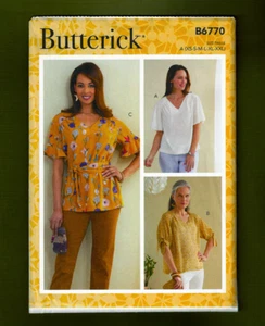 EASY Raglan Sleeve Pullover Top Sewing Pattern (Sizes XS-XXL) Butterick 6770 - Picture 1 of 6