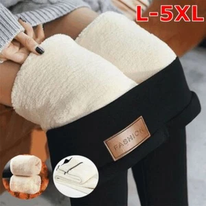 Thick Fleece Lined Leggings Flexible Fluffy Leggings Women Girl - Picture 1 of 14