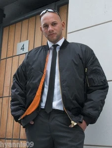 MA1UK MADE  SECURITY JACKET BOMBER DOORMAN BIKER COMBAT BIKER  COAT - Picture 1 of 2
