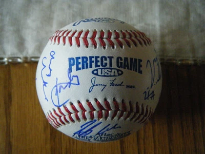 Autógrafo del juego AFLAC 2009 East Baseball Jacoby Jones Tyler Austin++ Foto 1 de 4