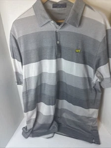 Clubhouse Collection Masters (Herren XL) grau weiß gestreift Golf Poloshirt Italy - Bild 1 von 4
