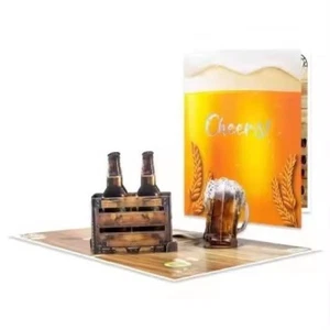 Handmade 3D Pop Up Card Beer 15cm x 20cm - Picture 1 of 1