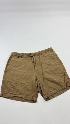 Pantalones Cortos Banana Republic Para Hombres 34 Marrón Mezcla de Lino Informal Chino Frente Plano Verano Foto 1 de 4