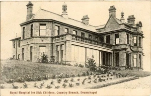 GEDRUCKTE POSTKARTE DES KÖNIGLICHEN KRANKENHAUSES FÜR KRANKE KINDER, DRUMCHAPEL, DUNBARTONSHIRE - Bild 1 von 2