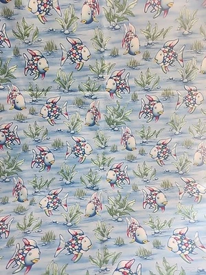 Tela vintage 1992 pez arco iris agua azul 68" X 42" Foto 1 de 4