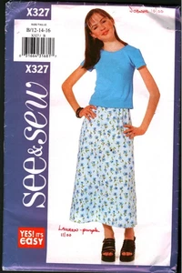 X327 Butterick Vintage SEWING Pattern Girls Close Fitting Pullover Top Skirt OOP - Picture 1 of 2