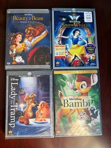 4 Disney BEST DVD BRAND NEW Snow White, Bambi, Beauty & the Beast, Lady & Tramp - Picture 1 of 6