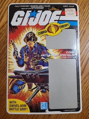Vintage 1984 G.I. Joe SCRAP-IRON v1 Completo SIN CORTAR Melocotón Archivo Tarjeta Trasera Cobra Foto 1 de 4