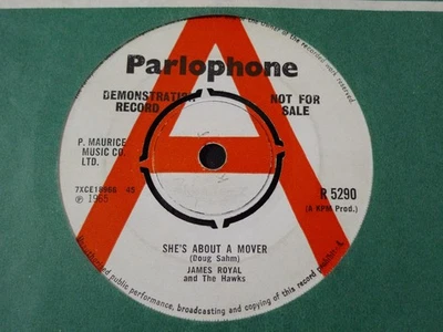DEMO PROMO-JAMES ROYAL & THE HAWKS-SHE'S ABOUT A MOOVER-PARLOPHONE RARE MOD BEAT - Image 1 of 2