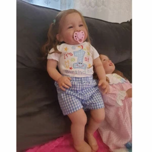Bambola neonato fatta a mano 24 pollici realistica sorriso vivo regalo bambina corpo morbido - Foto 1 di 8