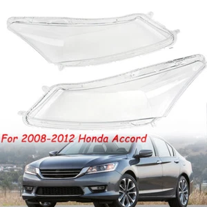Headlamp Lens Cover For 2008-2012 Honda Accord Headlight Shade Clear Left+Right - Picture 1 of 10