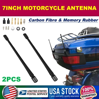 2X For 1989-2022 Harley Davidson Touring Electra Glide CVO 7" Antenna Mast — 第 1/4 张图片