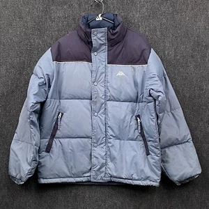 Kappa Mens Small Full Zip Down Fill Puffer Jacket Two Tone Blue Zipped Pockets - Picture 1 of 24