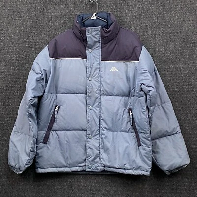 Kappa Mens Small Full Zip Down Fill Puffer Jacket Two Tone Blue Zipped Pockets - Image 1 of 4
