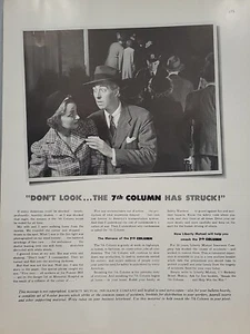 1942 Liberty Mutual Insurance Fortune WW2 Print Ad Q4 The 7th Column Police - Bild 1 von 2