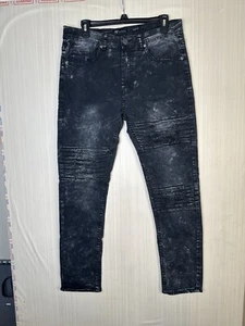 Waimea  Skinny Fit Jeans Distressed Stretch Black  Camo Size 34  Grunge - Picture 1 of 16