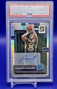 2022 Donruss Optik Bennedict Mathurin bewertet Rookie 209 HOLO Auto PSA 10 🙂 - Bild 1 von 4