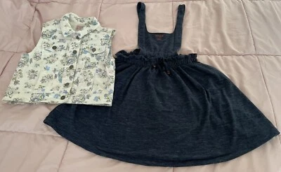 Lot of Canyon River Blues denim vest Girls Size M 10/12 & Cat & Jack blue jumper - Image 1 of 4