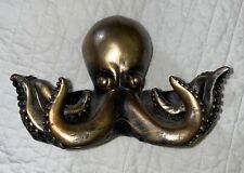2017 DWK Resin Decorative Octopus Salt & Pepper Shaker Holder Only Bronze Tone